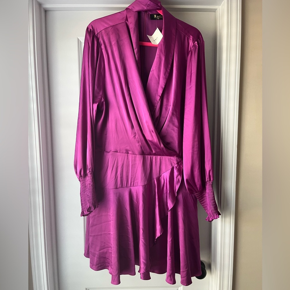 Plus Size Purple Wrap-Style Dress